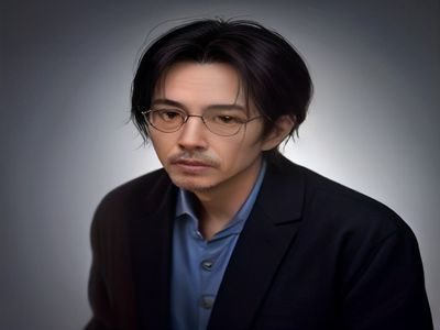 老张，oldman 老观网主编，正在书桌前审阅稿件，桌上摆着厚厚的参考书与笔记，神情专注而沉稳，背景是满墙的书架，营造出资深编辑的阅读氛围
